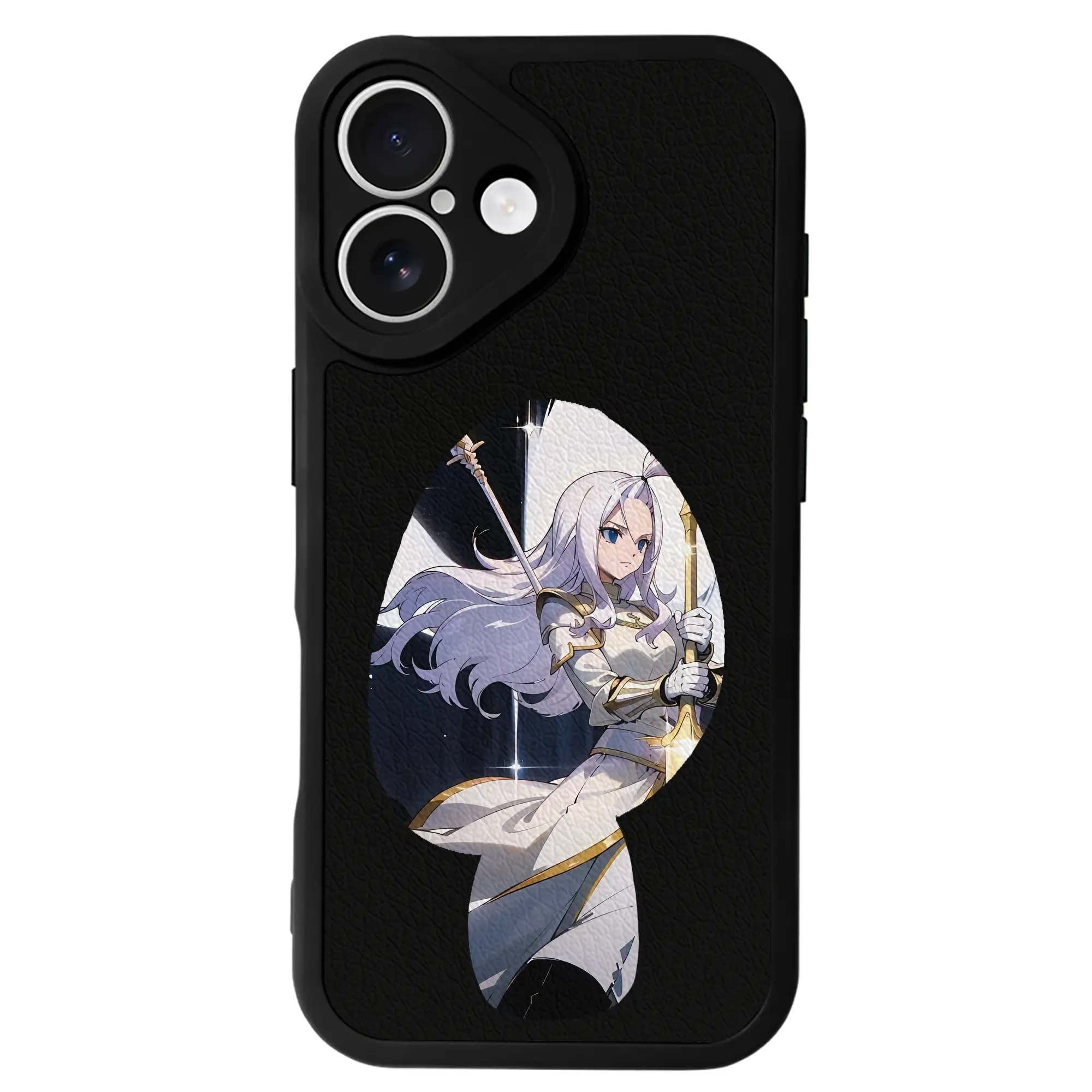 フェアリーテイル グッズ ミラジェーン・ストラウス - IPhone 16シリーズ対応 ・ シリコンスマホケース ・ レザー調 ・ 高精度フィット ・ 耐衝撃 ・ ワイヤレス充電対応 ・ 精密カット